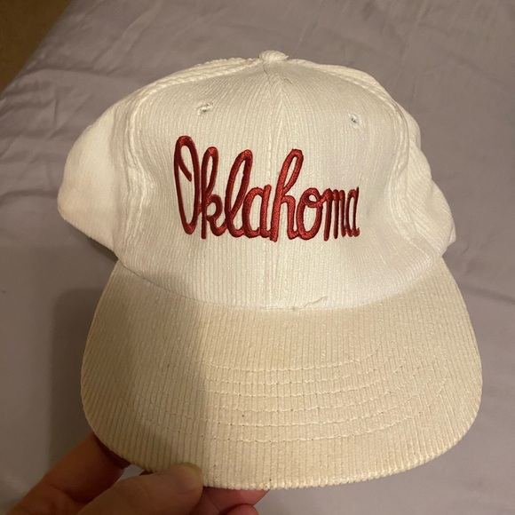 White Oklahoma Cap with Red Embroidery - Picture 2 of 5